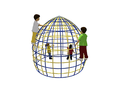Outdoor Spherical Grid Playground Equipment Where Kids Climb And Play Together 3d model