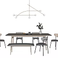 Modern Dining Table and Chair Combination Simple Dining Table and Chair Combination 3d model