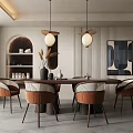 Quiet Restaurant Tables and Chairs 3d model