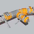 Garden Landscape Featuring Scenic Tourist Train With Orange Silver Design And Wheel Structure