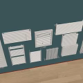 Modern Wall Mounted Radiators in Various Styles for Home Interior Design 3d model
