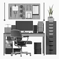 Modern Desk Chair Computer Desk Chair 3d model
