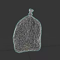 Dark Colored Trash Bag With Tied Knot And Textured Surface For Daily Household Use