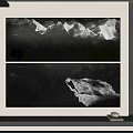 Black and White Mountain Rock Wall Art Canvas Decor For Modern Interior Hanging Two Panels