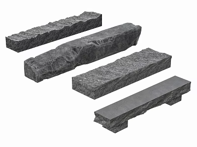 Stone and Wood Blocks with Varied Textures and Shapes for Building Projects 3d model
