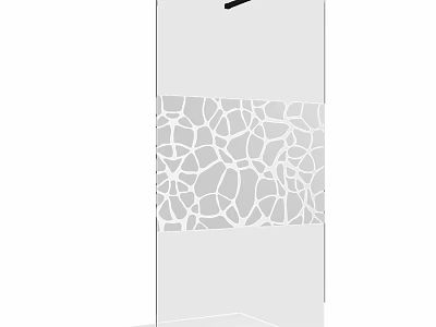 Modern Shower Sauna Glass Partition With White Cracked Pattern Design 3d model