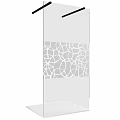 Modern Shower Sauna Glass Partition With White Cracked Pattern Design