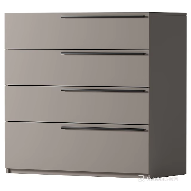 Modern Minimalist Entryway Side Cabinet With Light Gray Drawers And Sleek Design 3d model 