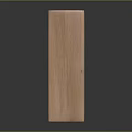 Light Colored Wooden Sculpture With Rectangular Shape And Circular Hole On Dark Background