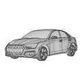 Silver Modern Sedan Car With Sleek Design Front Grille And Alloy Wheels