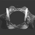 Elegant White Dress With Black Intricate Patterns And Spaghetti Straps Design