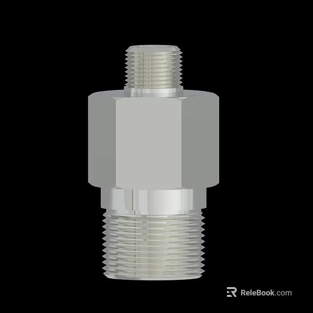 Silver Metal Hexagonal Bolt With Threaded Shank And Industrial Design 3d model 