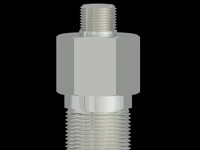 Silver Metal Hexagonal Bolt With Threaded Shank And Industrial Design 3d model