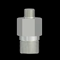 Silver Metal Hexagonal Bolt With Threaded Shank And Industrial Design 3d model