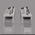 Modern White Hinged Doors With Silver Handles For Storage Cabinets Design 3d model