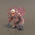 3D Fantasy Monster Character With Tentacles Large Eyes And Circular Protrusions