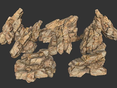 3D Rendered Natural Stone Wood Models With Textured Surfaces And Organic Shapes 3d model