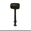 Traditional Metal Hammer With Ornate Carvings And Decorative Handle Design