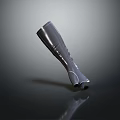 Sleek Metallic Prosthetic Leg With Modern Design And Reflection On Gray Background