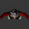 Human 3D Character With Silver Hair Red Sleeves And Gray Pants Standing Pose
