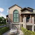 Modern Single-family Villa Exterior Design With Lush Greenery And Garden Pool