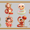 National Tide Year of the Snake Silhouette Year of the Snake Zodiac Snake Element Cartoon Snake Decoration Snake Beauty Element Year of the Snake Beauty 3d model