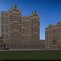 Modern High Rise Residential Buildings With Green Trees Entrance Square And Road