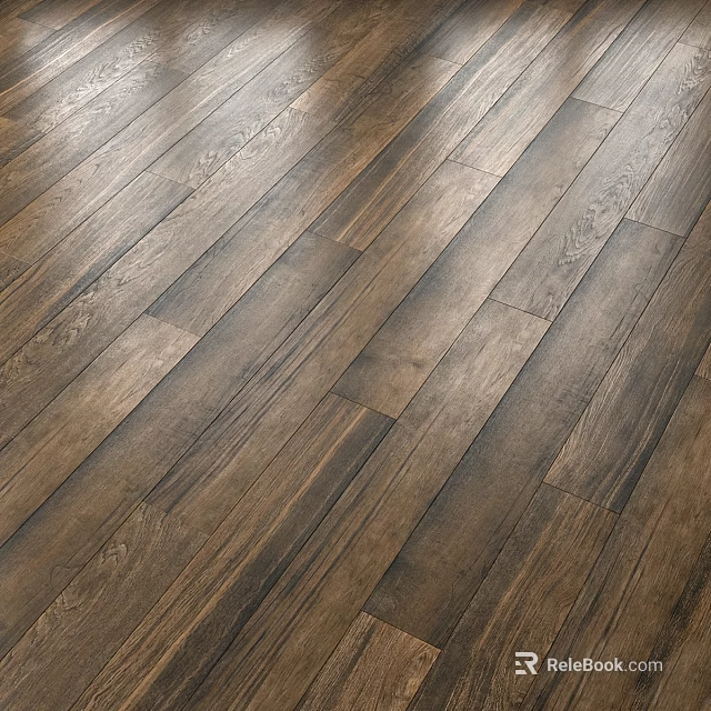 Natural Dark Wooden Flooring With Elegant Wood Grain And Glossy Surface 3d model 
