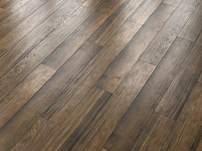 Natural Dark Wooden Flooring With Elegant Wood Grain And Glossy Surface 3d model