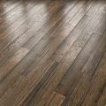 Natural Dark Wooden Flooring With Elegant Wood Grain And Glossy Surface