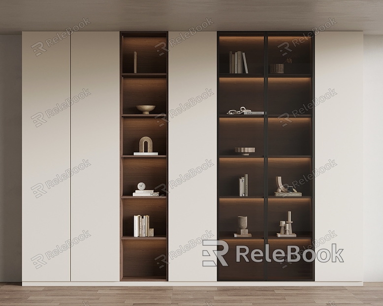 Modern minimalist bookcase model