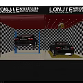 4S Auto Showroom Interior With Display Car Wheel Rims And Promotional Posters