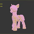 Pony Doll With White Body Blue Outfit Red And Black Details And Gray Hat