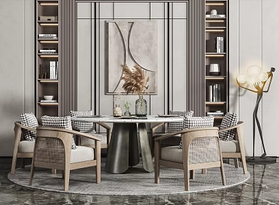 Modern Dining Table Chair Combination Dining Table Chair 3d model