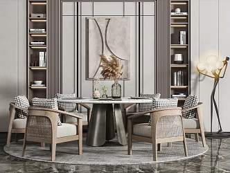 Modern Dining Table Chair Combination Dining Table Chair 3d model