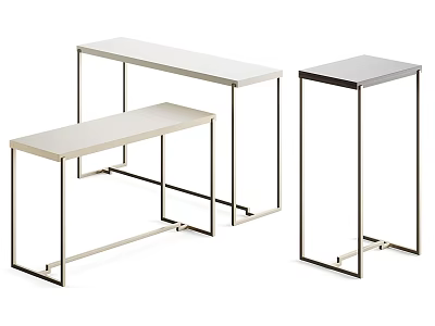 Modern Minimalist Side Tables With Metal Frame And Sleek Top In Various Heights 3d model