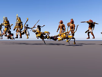 Male and Female Soldiers 3d model