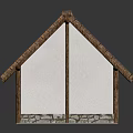 Small House Model With Brown Tiled Roof White Walls And Wooden Door