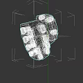 Game Movie Character Red Mechanical Armor Gauntlet With Metal Plates And Black Details
