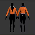 Orange Casual Sports Jacket With Focus Logo And Blue Trim Design