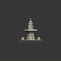 Ornamental Stone Fountain With Octagonal Basin Square Pedestal And Decorative Top