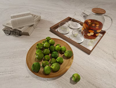 Modern Fruit Plate Food Drink Water Cup 3d model