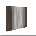 Stylish Window Curtains With Dark Gray Outer And White Sheer Inner Layers 3d model