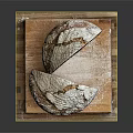 Freshly Baked Rustic Bread Loaf on Wooden Cutting Board with Flour Dust