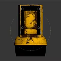 Yellow Explosion Proof Industrial Searchlight With Black Frame And Stable Base 3d model
