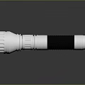 Durable Modern Flashlight With Metal Body And Black Rubber Grip