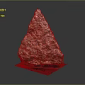 Natural Triangular Stone Decorative Piece With Colorful Surface And Black Base