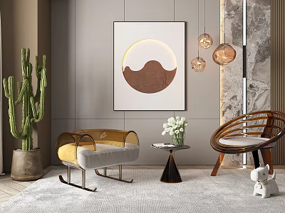 Modern leisure sofa combination leisure chair 3d model