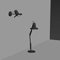 Black Wall Lamp and Table Lamp Combination with Adjustable Arm and Modern Design