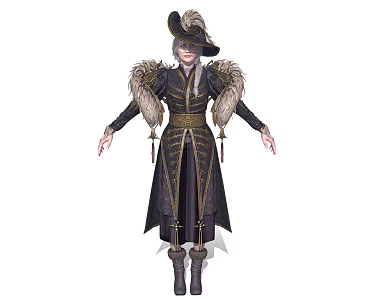European-style European aristocratic European woman game character cartoon character 3d model